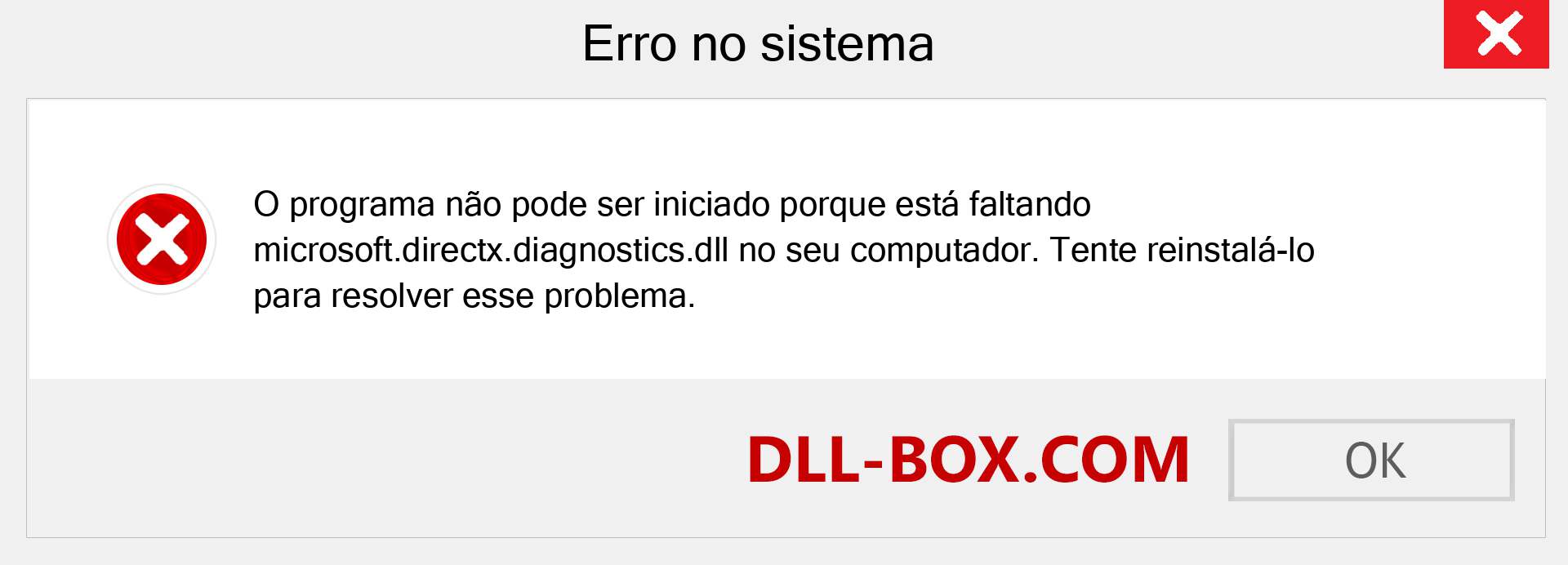 Arquivo microsoft.directx.diagnostics.dll ausente ?. Download para Windows 7, 8, 10 - Correção de erro ausente microsoft.directx.diagnostics dll no Windows, fotos, imagens